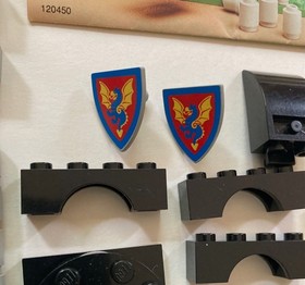 2 Lego Black Knights: 1491 DUAL DEFENDER & 1492 BATTLE COVE- 100% w/ Bags, Inst.