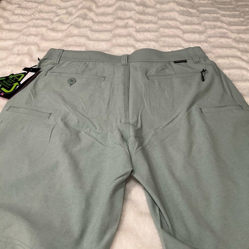 Psycho Tuna Men's Hybrid Fishing/Golf Shorts Iceberg Green Size 31 - Picture 7 of 16