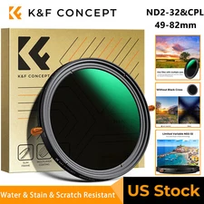 K&F Concept Variable ND2-32 & CPL Lens Filter 2in 1 49/52/55/58/62/67/72/77/82mm