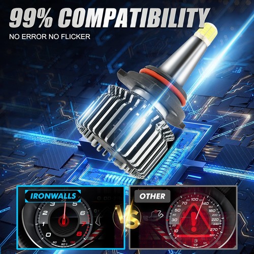 8/6/4 Sides 9005 H11 LED Headlight High Low Beam Bulbs 6500K Super White Bright - Foto 9 di 21