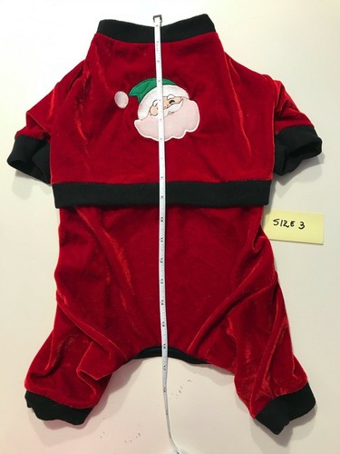 Dog/Cat Pet Holiday Christmas Mr Claus Velour Jumpsuit (3 sizes) Ships Same Day - Picture 9 of 9