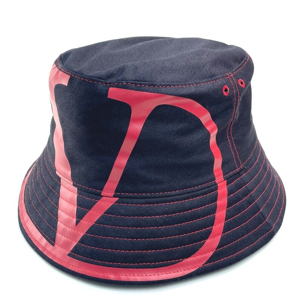 Valentino Garavani apparel V logo Bucket hat hat cotton/Nylon Navy