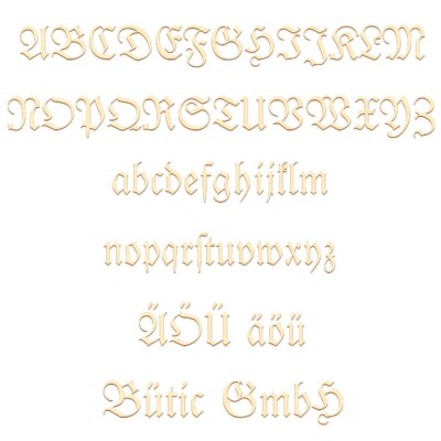 Sperrholz Buchstaben - Altdeutsch/LPZ - Wunschtext/Schriftzug mit Größenauswahl 