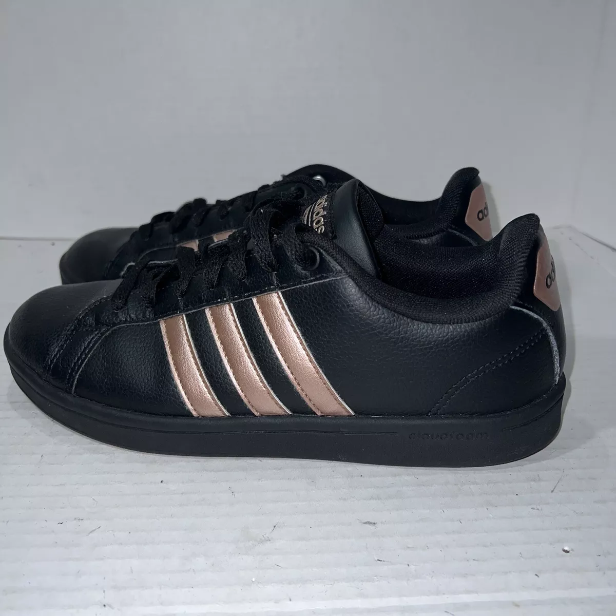 Adidas cloudfoam black and pink sale