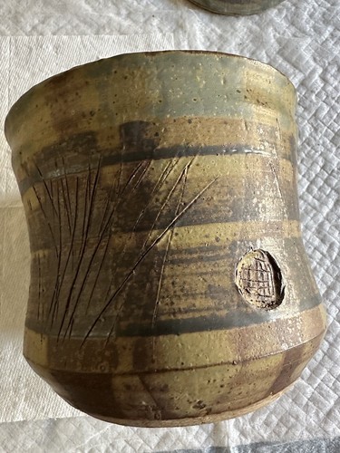 Vintage Ina Nenortas American Art Pottery Jar Modernist Signed & Original Label - Picture 10 of 15