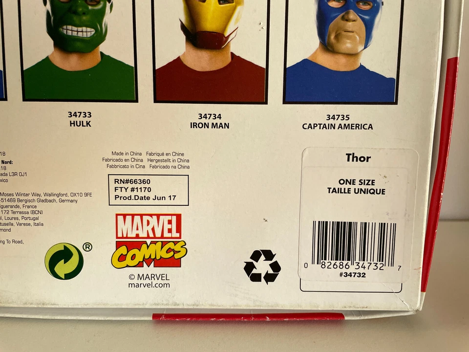 Ben Cooper Marvel Comics Thor Vacuform Adult Mask Halloween Cosplay Superhero - Image 4 of 4