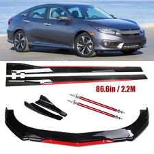 Front Bumper Lip Splitter Spoiler Side Skirt For Honda Fit 06-20 Body Kit