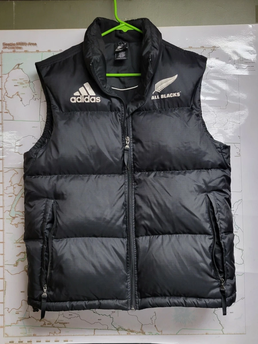 Adidas All Blacks Duck Down Puffer Vest Size Small Black White eBay