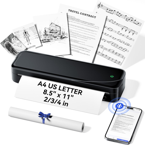 Portable Printer, Bluetooth Thermal Printer Support A4 Thermal Paper, Compatible - Picture 12 of 12