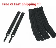 15 VELCR Brand Ties Cable Cord Organizer Wraps Reusable Die Cut Straps 6" Black