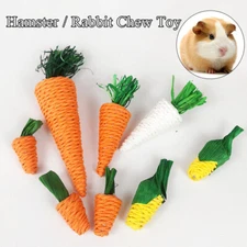 Rabbit Guinea Pig Chew Toy Straw Radish Grind Teeth Bite Toys Pet Supplies η