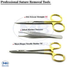  Dental Veterinary Microsurgery Dissecting Medical Forceps Suture Removal Shears