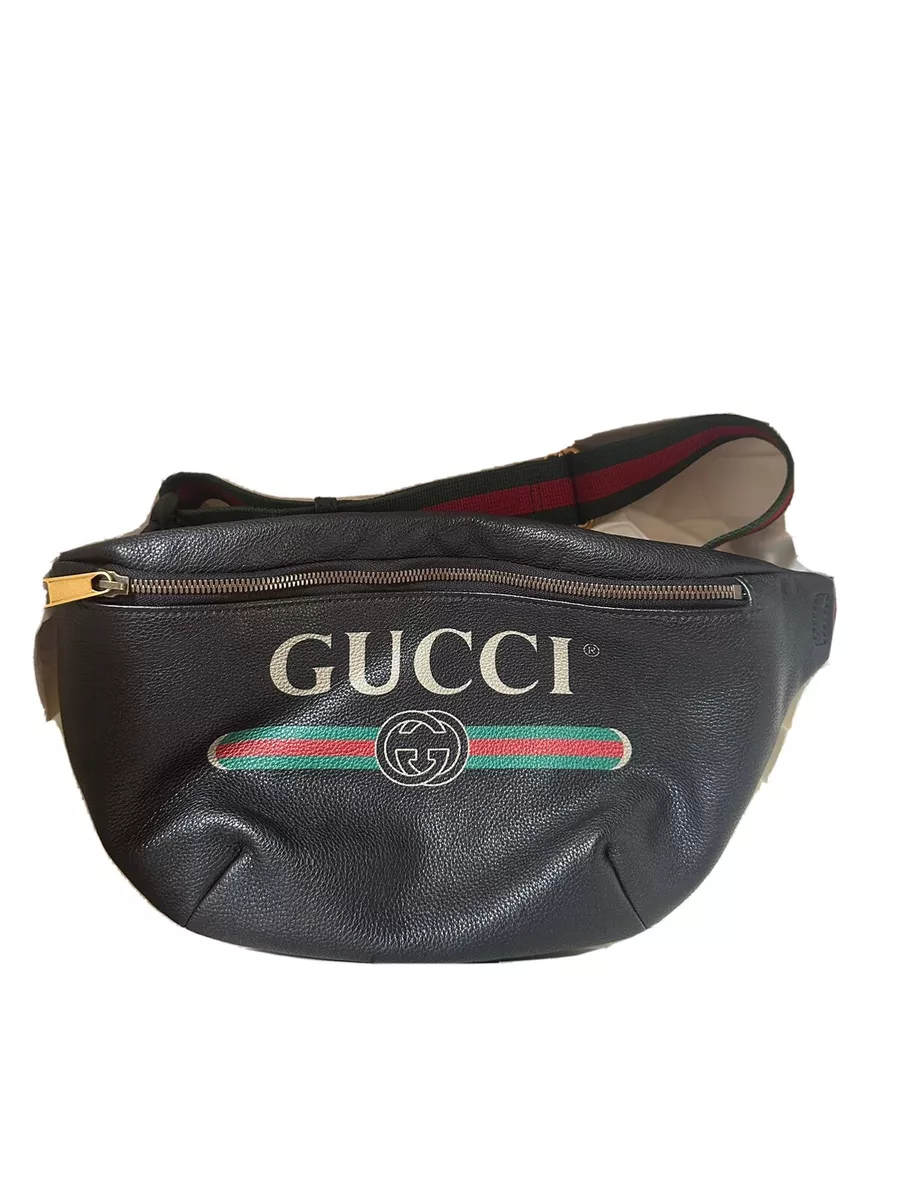 Gucci Print Belt Bag Vintage Logo Medium (20 IN Strap Drop) Black