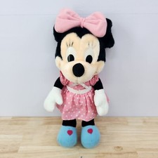 Vintage Disney Playskool 15" Minnie Mouse Plush Pink Polka Dot
