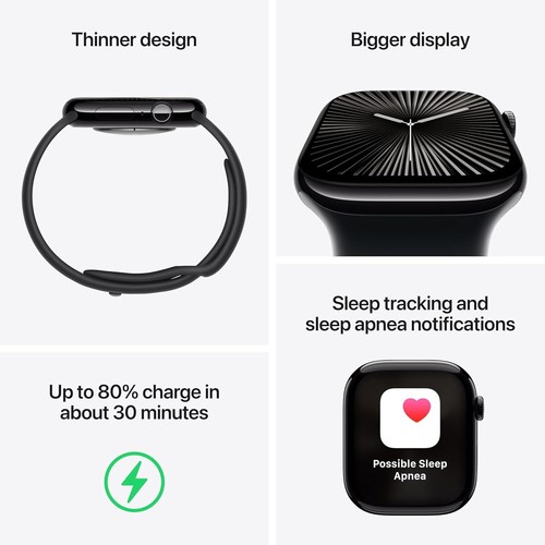 Apple Watch Series 10 GPS + Cellular 42mm Smartwatch Titanium Case S/M Fitness - Zdjęcie 2 z 6