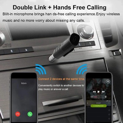 Wireless Bluetooth Receiver AUX 3.5mm Audio Stereo Adapter Free Music Hands A8Q4