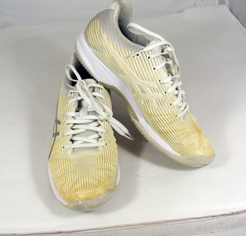 Asics Women Solution Speed FF Tennis Shoes Sneaker White Silver 1042A003 Sz 8