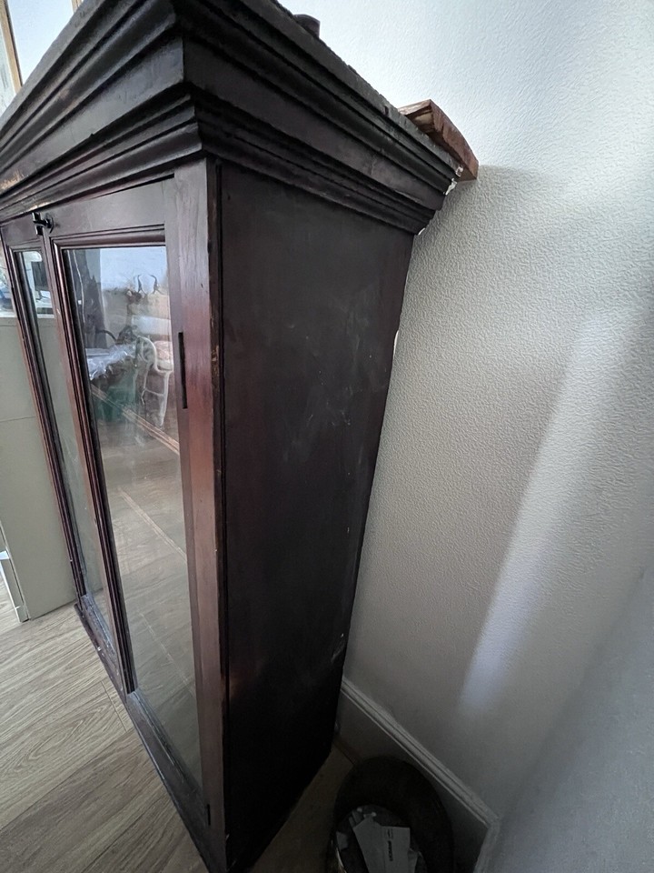 VINTAGE BOOKCASE WITH GLASS DOORS eBay