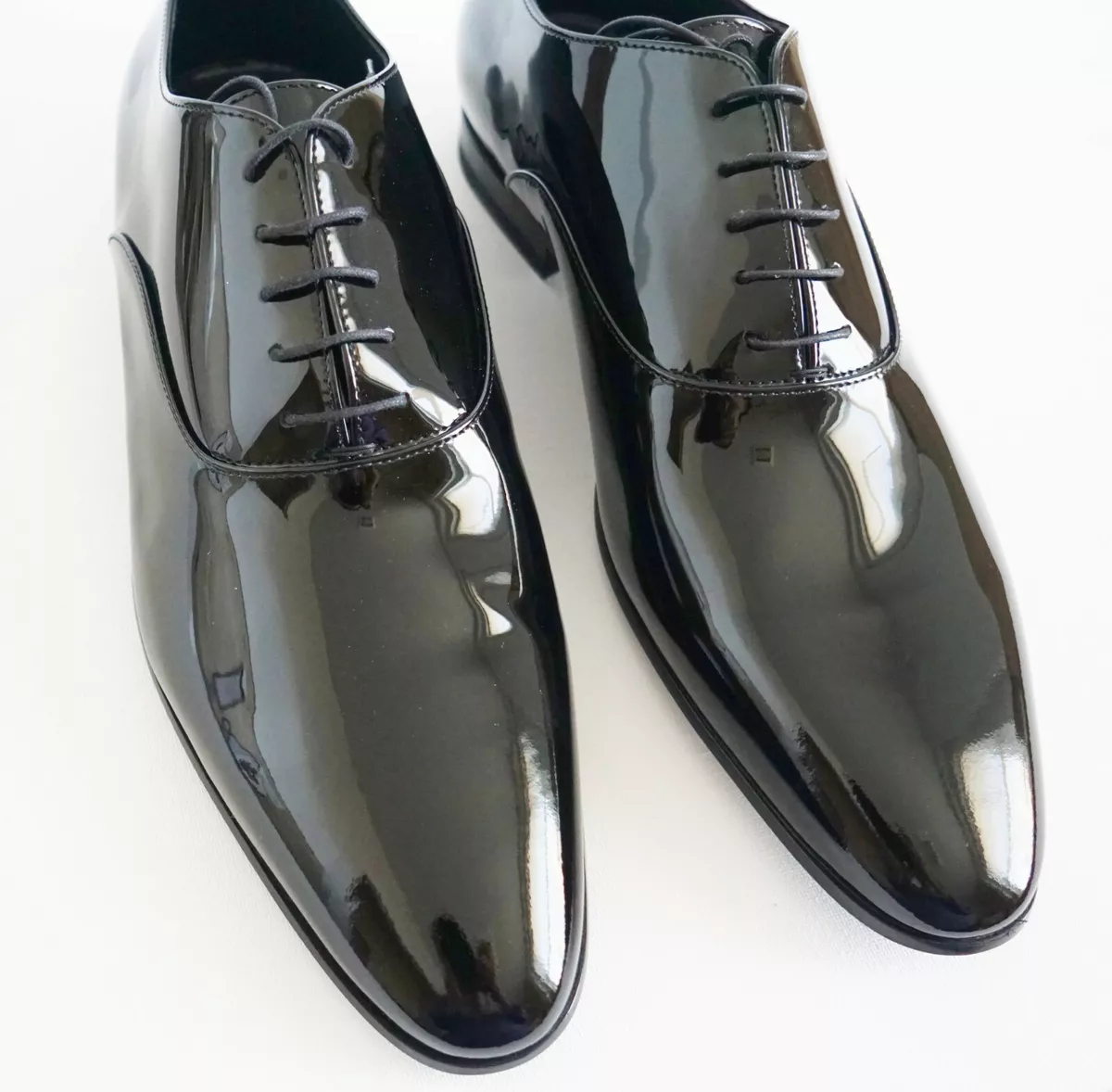 SAINT LAURENT Paris Black PATENT LEATHER Lace Up OXFORD FORMAL