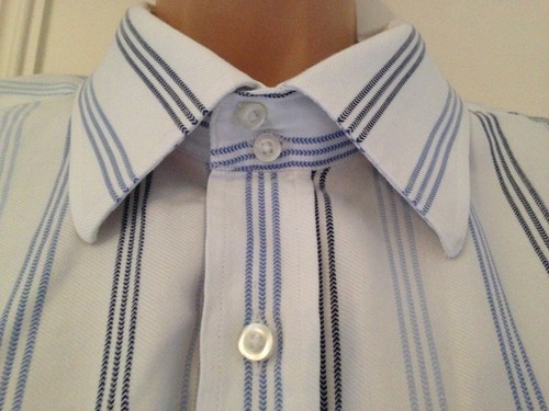 Red Herring Mens white shirt with blue vertical stripes size XL - Picture 4 of 9