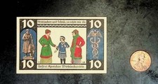 1921 Germany APOLDA 10  Phennig Banknote / Notgeld