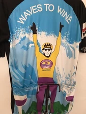 Cycling Bicycle Race Jersey Mens Size Large VOmax WAVES TO WINE 2006 Genetec