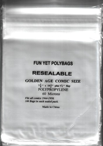 Comic Concept Deluxe Golden Age Comic Bags (197 x 270 mm) con linguetta