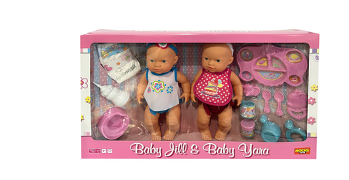 2er Set Puppe Baby Jill & Baby Yara mit Zubehör Trink- und Nässefunktion - #G8 - Picture 2 of 2