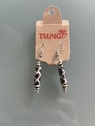 NWT 2 African Handmade Maasai Tribal Dangle Earrings Bohemian Black White Bone — photo 4
