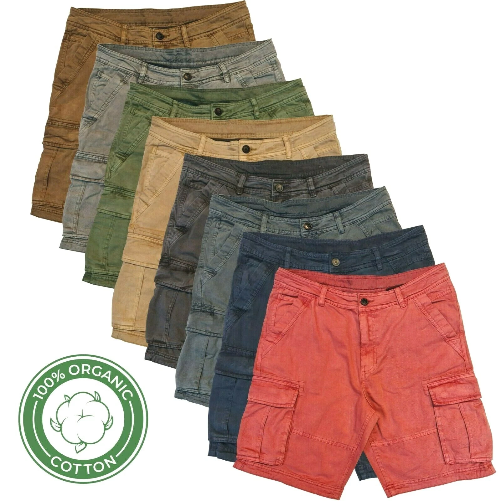 Ex Brand Mens Cargo Shorts 100% Cotton Combat Knee Length Chino Pants 7 Pockets
Opens in a new windo