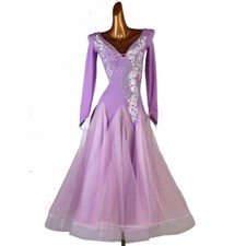 NEW Latin Ballroom Dance Dress Modern Salsa Waltz Standard Long Dress F612