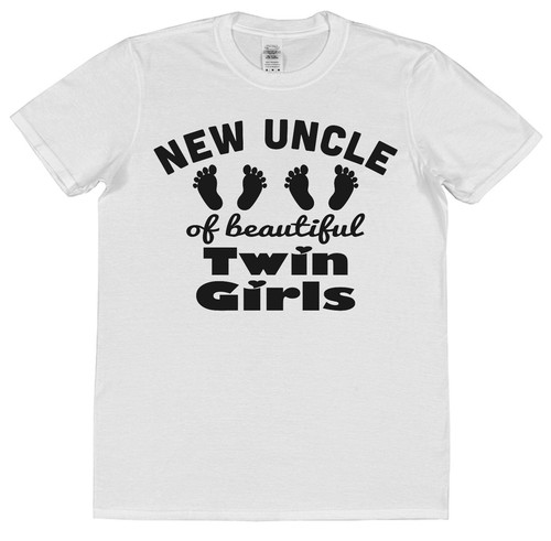 New Uncle of Beautiful Twin Girls Uncle T-Shirt Gift for Uncle of Baby Nieces - Picture 4 of 4
