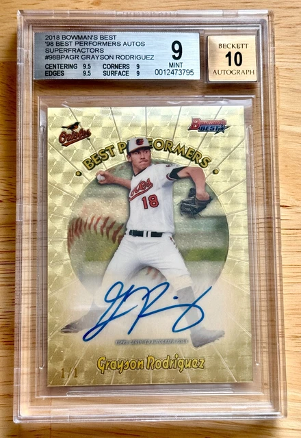 2018 Bowmans Best Grayson Rodriguez Auto Superfractor 1/1 BGS 9/10 Performers