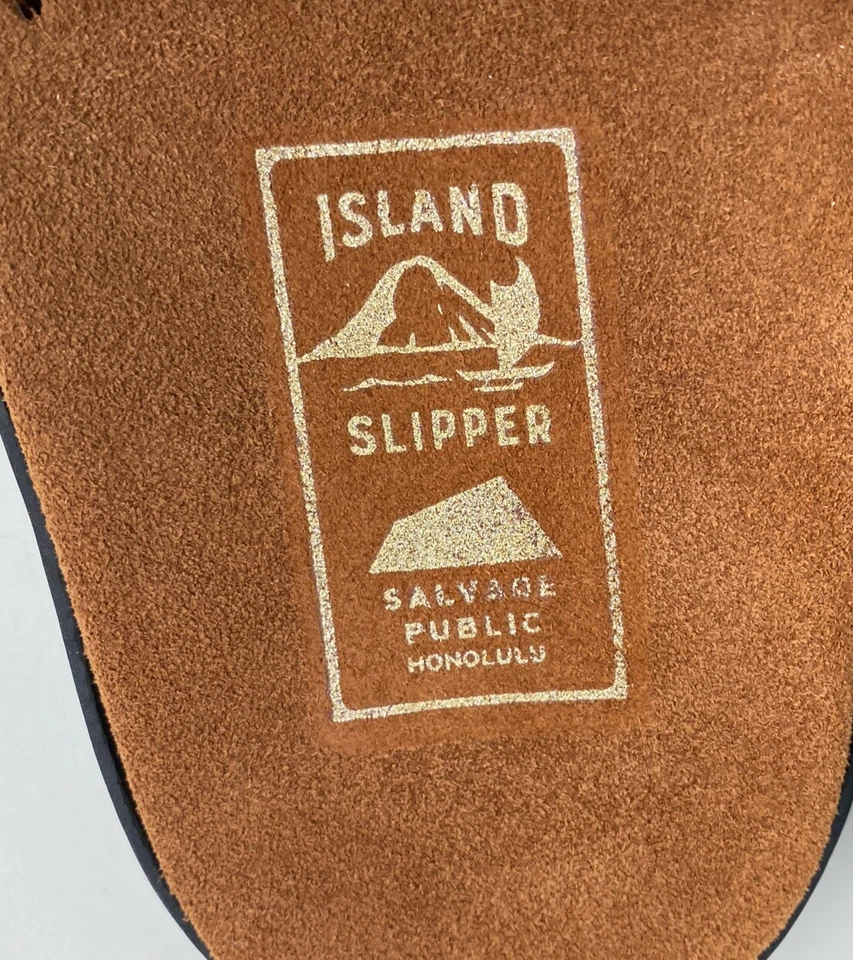 Zapatilla Island Pro Hecha a Mano en Cuero Hawaiano Piel de Toro Tobogán Para Hombre Talla 8 Foto 3 de 4