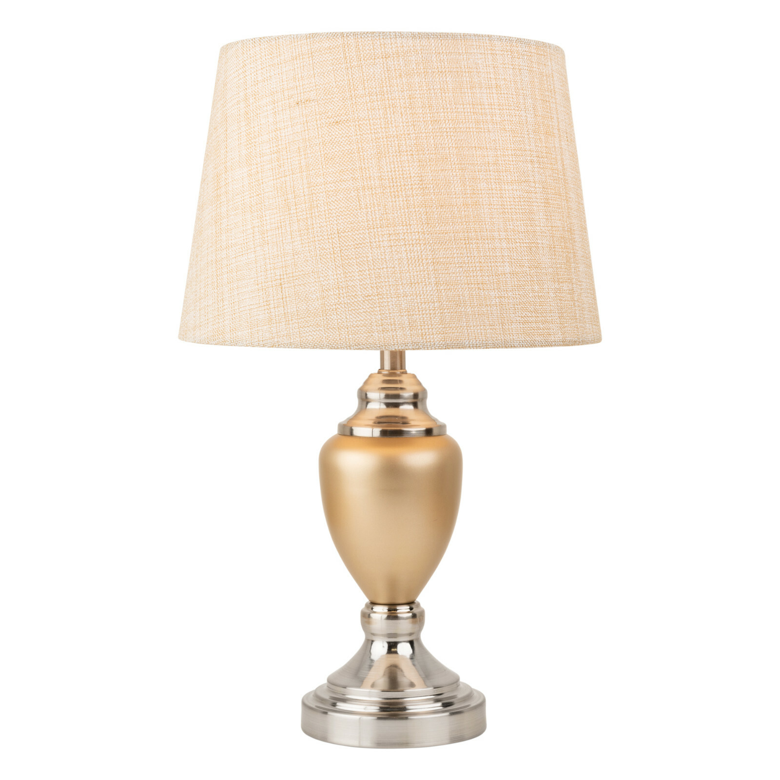 Table Lamp Malham Small Classic Ceramic Champagne Gold Silver Finish and Shade