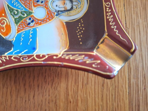 VTG MCM Satsuma Moriage Hand Painted Ashtray And Minature Bud Vase from Japan - Picture 10 of 11