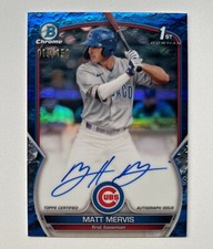 MATT MERVIS 2023 BOWMAN CHROME 1ST BLUE LUNAR CRATER AUTO /150 Color Match SMASH