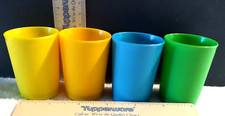 Tupperware Toys / Tuppertoys 4 Colorful 2oz Mini Childsize Tumblers - EUC