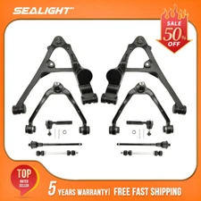 10Pc Front Upper Lower Control Arm Ball Joint TieRod for Chevy GMC 1500 4x4