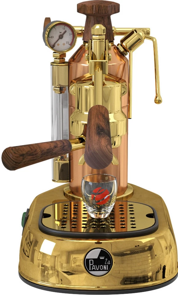Máquina de café espresso profesional con palanca de cobre/latón La Pavoni PB-16 Foto 4 de 4