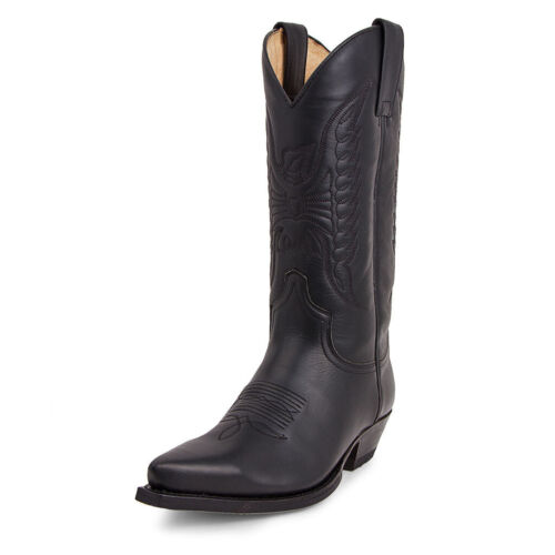 Spitz zulaufend Westernstiefel zum Überziehen Blockabsatz Cowboy Cowgirl Herren Damen Schuhe - Bild 4 von 21