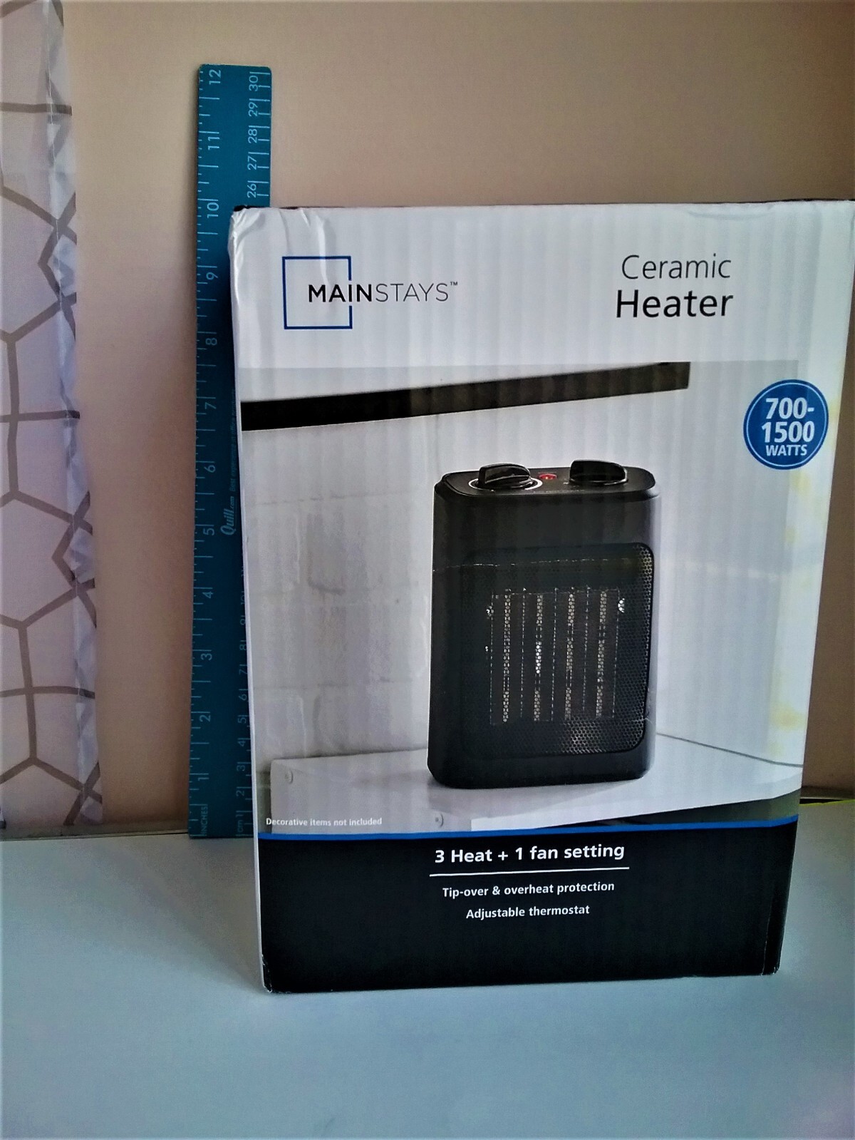 Mainstays WSH10C2ABB 1500W Ceramic Fan-Force Electric Space Heater, Black |  eBay
