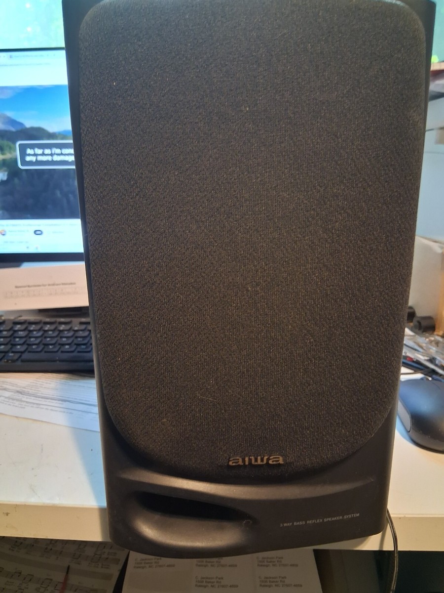 3F 【ビンテージ・ジャンク】aiwa アイワ T-BASS スピーカーシステム AIWA Cassette Receiver NSX-3300 CD Stereo System Super Bass Tested