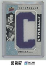 2018-19 UD Chronology Letterman Manufactured Patches Elmer Lach /35 #L-MO-EL