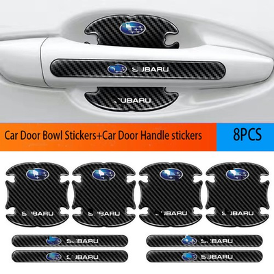 #ad #ad 8PCS For Subaru Carbon Fiber Car Door Handle Bowl Film Protector Accessories $12.35