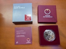 20€ Egon Schiele, 900er Silber Echtheitsz., PP, Original 2012