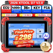 Xtool D7 V2.0 Bidirectional Diagnostic Tool Full System Obd2 Scanner Key Program