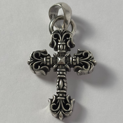 Chrome Hearts Silver XS Filigree Cross With Bale Pendant