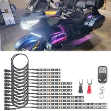 12Pcs Motorcycle RGB LED Neon Underglow Lights Kit For Honda Goldwing Nightshade