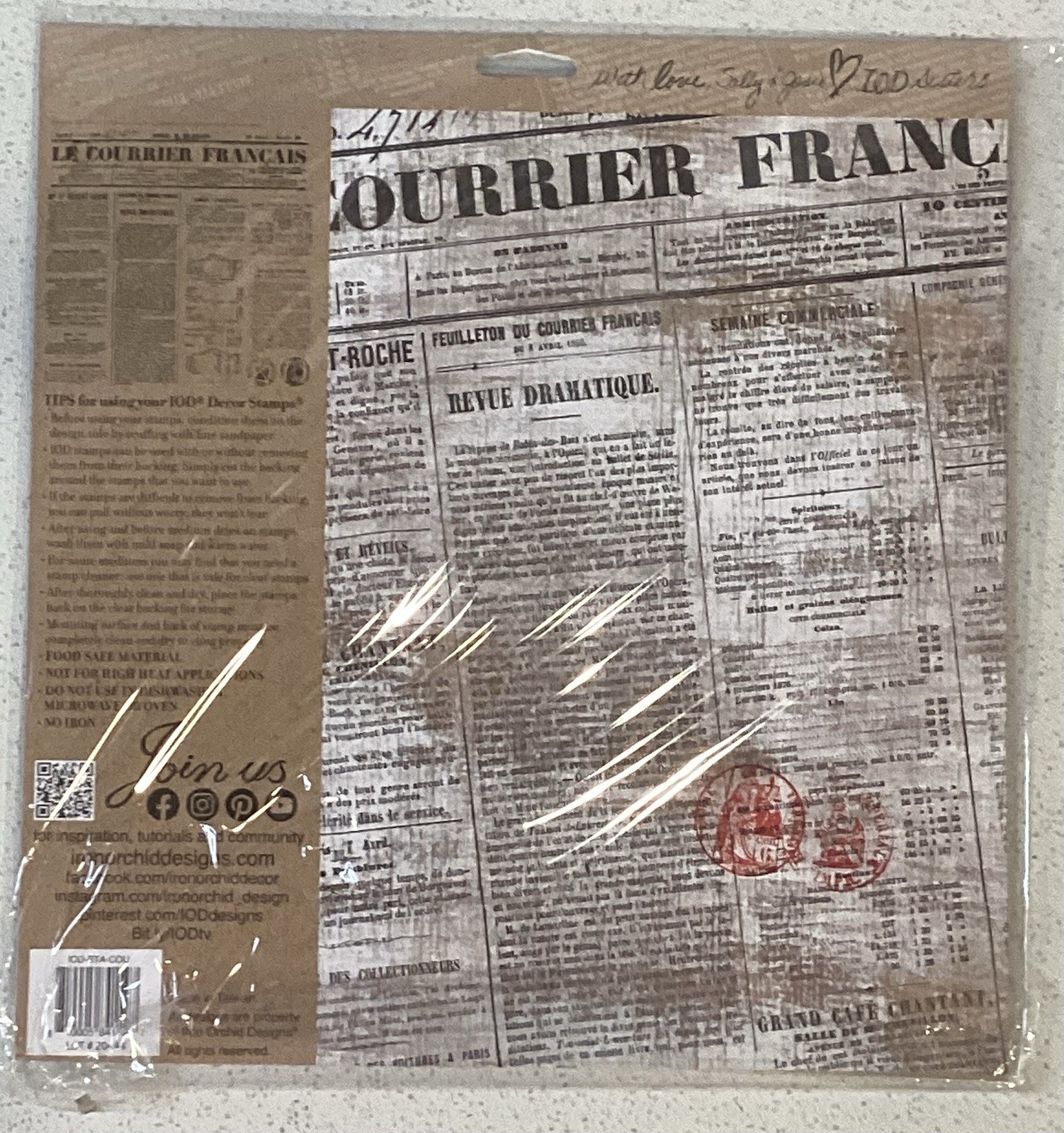 Iron Orchid Designs Le Courrier Decor Stamp